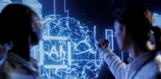 Optimizing AI Workflows: Skilled Generative AI Engineers Are Essential AI engineers using a big screen to produce generative AI