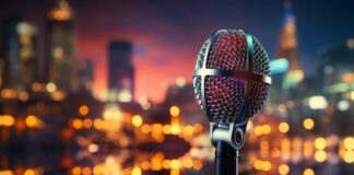 Celebrating a Milestone: The Digital Executive Podcast’s 1000 EpisodeĀ The Digital Executive podcast, shown with microphone and city lights