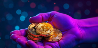 Crypto Presales vs. ICOs: Understanding the Key Differences crypto presales, shown with a hand holding Bitcoins with black background