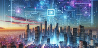 Leveraging Technology for Financial Flexibility with Same Day Loans financial flexibility, shown with a futuristic city with lights and a sunset