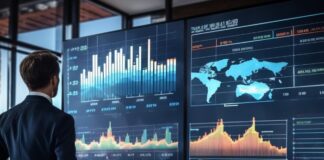 How to Build a Reliable Financial Model for Your Business man standing in front of big screen with financial models