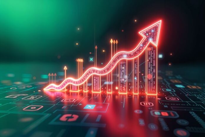 financial wellness shown with upward arrow and bar graph
