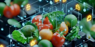 Food Tech Industry Regulatory Compliance: Why It’s Hard to Keep Up food tech, shown with vegetables on a computer card with digital figures in foreground