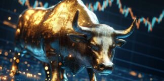 Understanding Mean Reversion Trading: A Beginner’s Overview mean reversion trading, shown with digitized bull on stock charts and graphs