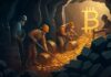 Fully Qualified Cloud Mining Platform: BCH Miner Helps You Earn USD Bitcoin mining platform illustrated with miners digging bitcoin with a B in the background