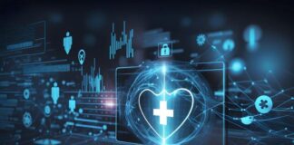 How Tech is Reshaping the Modern Health Insurance Policy modern health insurance in India, shown with digital health graphics on dark blue