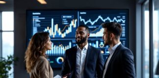 Streamlining ITeS Sales Operations: The Untapped Power of CRM sales operations team talking in front of screens with sales graphs