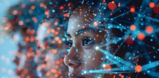 AI for Better Communication: How Technology Can Boost Your Soft Skills soft skills communication helped with AI, shown with three people and neuron graphics in foreground