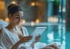 5 Spa Software Innovations Revolutionizing 2025 woman using spa software at a pool
