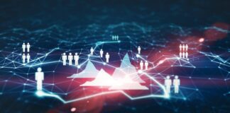 The Future of B2B Lead Generation: AI, Automation, and Human Touch B2B lead generation, shown with map graphic