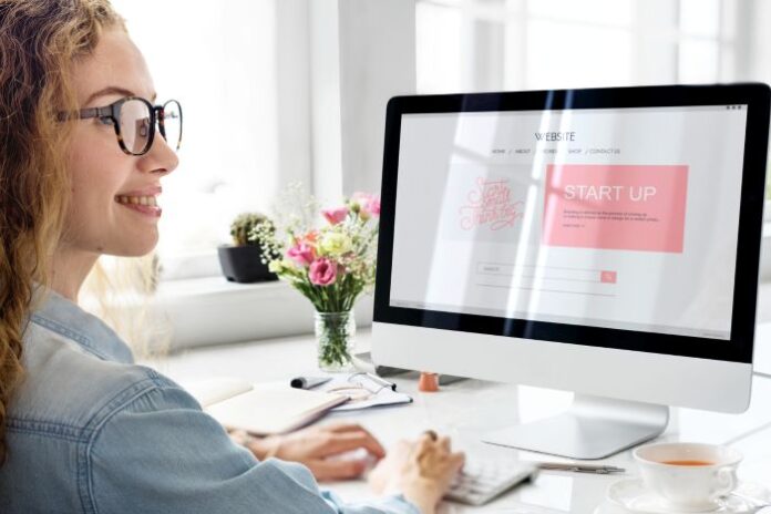 shop owner creating her first company website