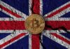 How to Get a Crypto License in the UK: Everything You Need to Know crypto license in the UK, shown with bitcoin on flag painting