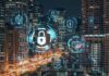 What Is Embedded Security? city scape at night with embedded security symbols in foreground