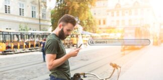 Expert SEO Services in London to Elevate Your Online Presence expert SEO in London, shown with man on bike searching on his mobile phone