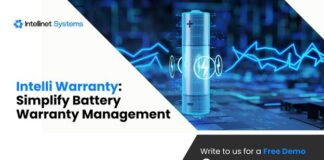 Managing Battery Warranties with Intelli Warranty Software Intelli Warranty: Simplify Battery Warranty Management website screenshot