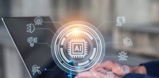 Machine Learning Model Deployment: A Step-by-Step MLOps Guide machine learning model deployment shown with laptop and AI graphic in foreground