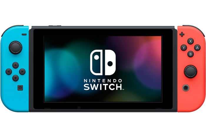 photo of a blue and red Nintendo Switch