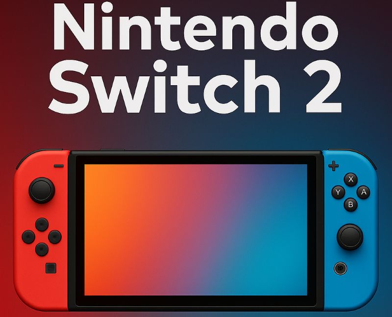 a colorful Nintendo Switch with it's title