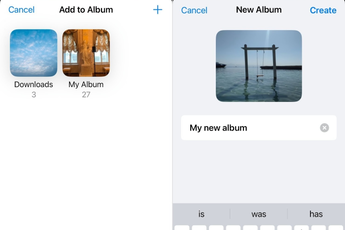 iPhone screenshot about how to organize photos