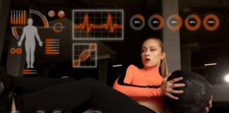 Tech & Wellness: How Innovation Is Transforming Personal Health Choices woman working on personal health with digital stats