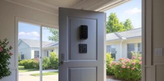 How Smart Doors Are Reshaping Home Security in 2025 smart door in house, with safety hardware