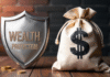 Smart Strategies for Long-Term Wealth Protection succession planning with wealth protection from taxes, shown with shield and bag of money