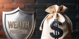 Smart Strategies for Long-Term Wealth Protection succession planning with wealth protection from taxes, shown with shield and bag of money