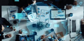 Strategic IT Deployments for Sustainable Business Optimization IT deployments for sustainable business, shown with desk and globe in foreground