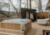 The Future Of Pool Construction: How Technology Is Elevating Fibreglass Plunge Pools In Australia? a hot tub sitting on top of wooden deck