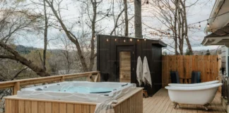 The Future Of Pool Construction: How Technology Is Elevating Fibreglass Plunge Pools In Australia? a hot tub sitting on top of wooden deck