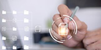 Document Automation for CEOs: How AI Helps Businesses Scale Faster document automation, shown with file icons and laptop