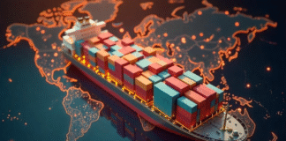 AI Freight Optimization: TruckSync’s Impact on Emissions and Efficiency freight optimization shown with toy ship on lighted globe