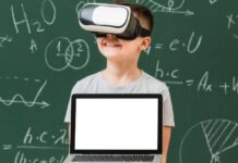 How the Internet is Reshaping How we Learn Math boy with VR headset trying to learn math