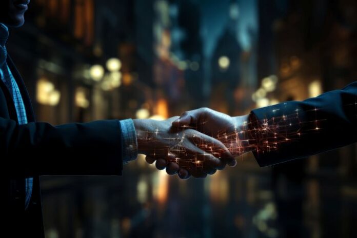 solid handshakes meet online presence
