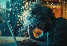 One Tech Glitch from Chaos: How IT Support Protects Your Business man suffering from tech chaos