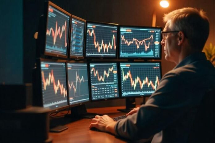 BYDFi is the best exchange, with man in front of finance screens