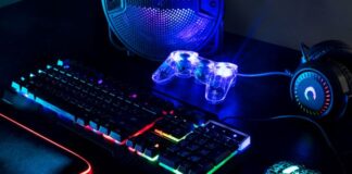 Mouse Grips for Better Control and Comfort in the Age of Smart Tech smart tech mouse grips for gaming, shown with neon keyboard and mouse