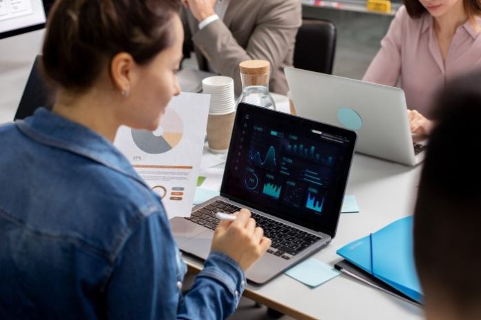 Power BI skills on a laptop