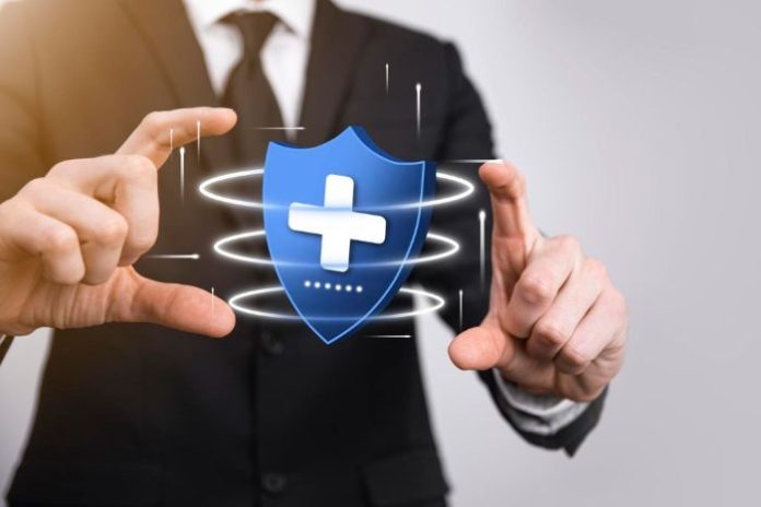 HIPAA security symbol with man