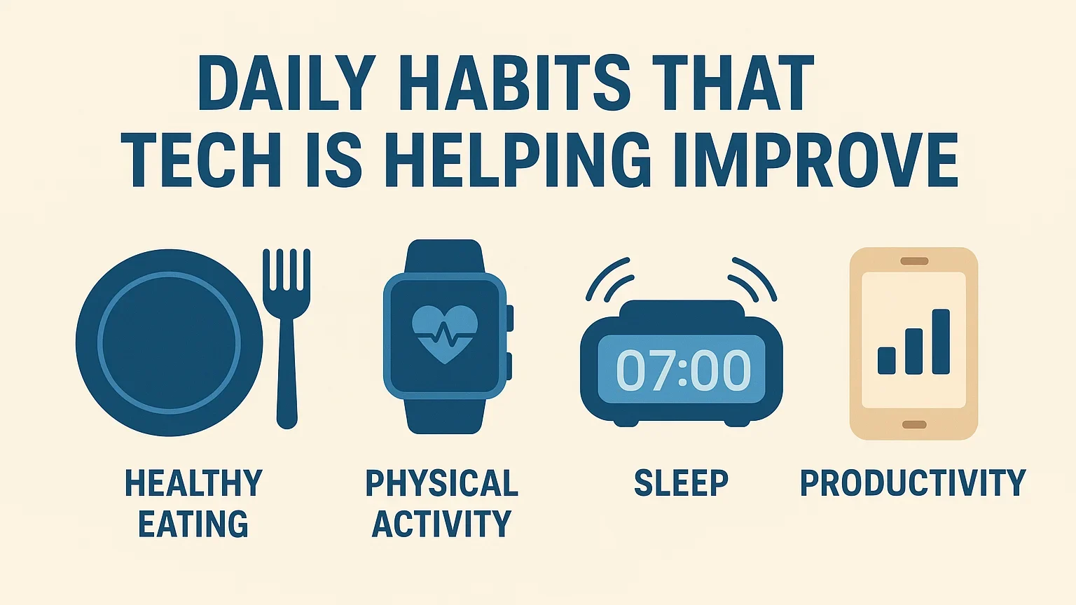 Illustration of daily habits that tech is helping