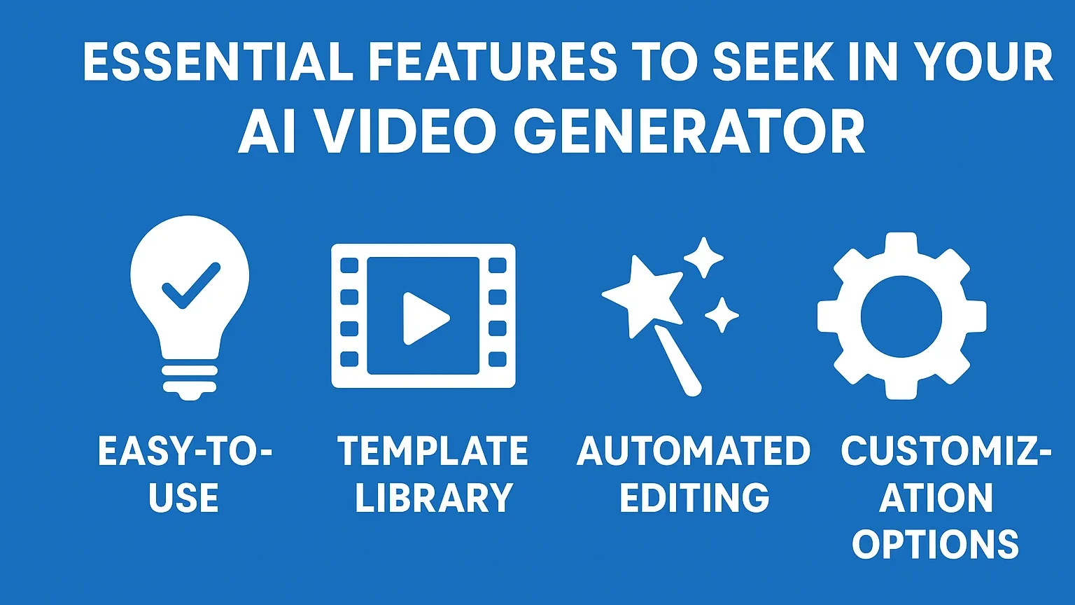 Illustration of features to seek Ai video generator