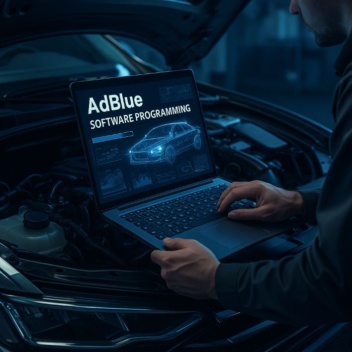 person driving with adblue programming