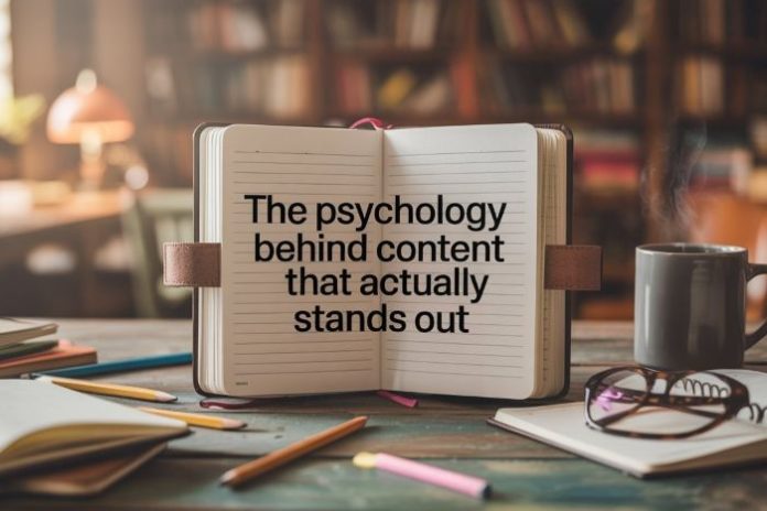 book with the words the psychology behind content that actually stands out