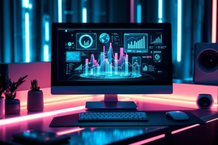 data science and analytics displayed on monitor