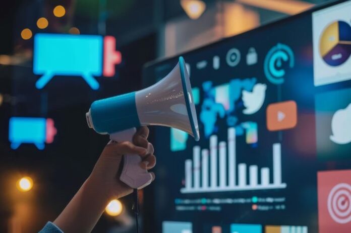 digital campaign with megaphone