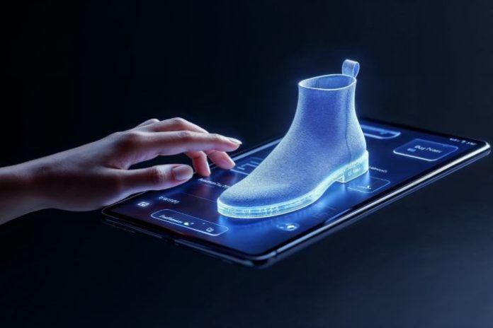 woman shopping with VR using logistics strategies