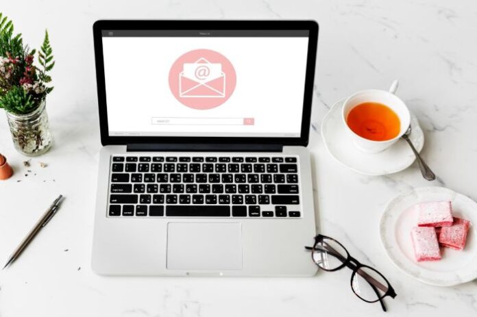 email addresses on a laptop
