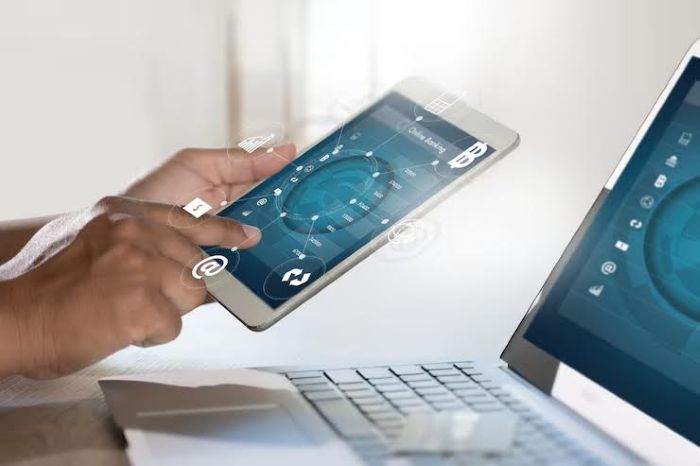 modern touchscreen on tablet