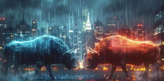 Harnessing the Potential of P2P Trading for True Financial Independence potential of P2P crypto trading shown with two bulls