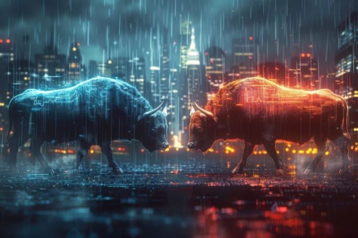 potential of P2P crypto trading shown with two bulls